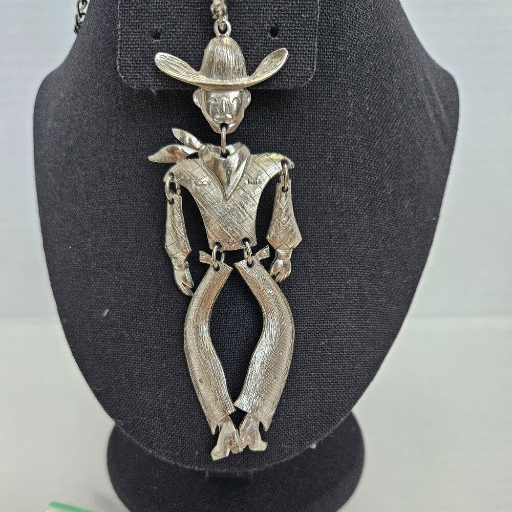 COWBOY CHARM SILVER TONE NECKLACE